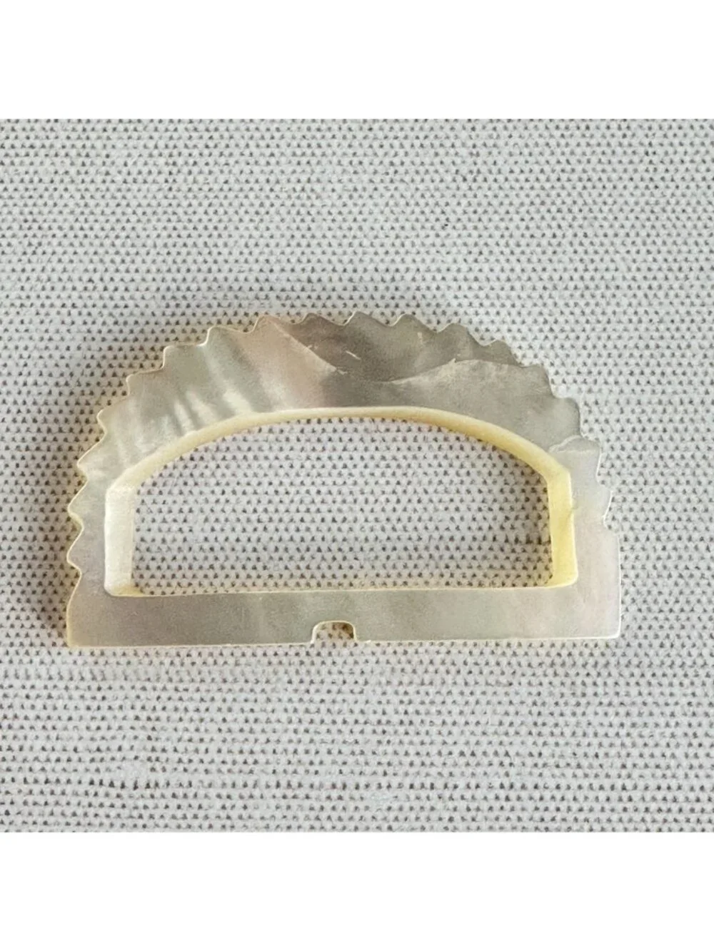Art Deco Carved Mother of Pearl Belt Buckle Sunburst Fan Shell